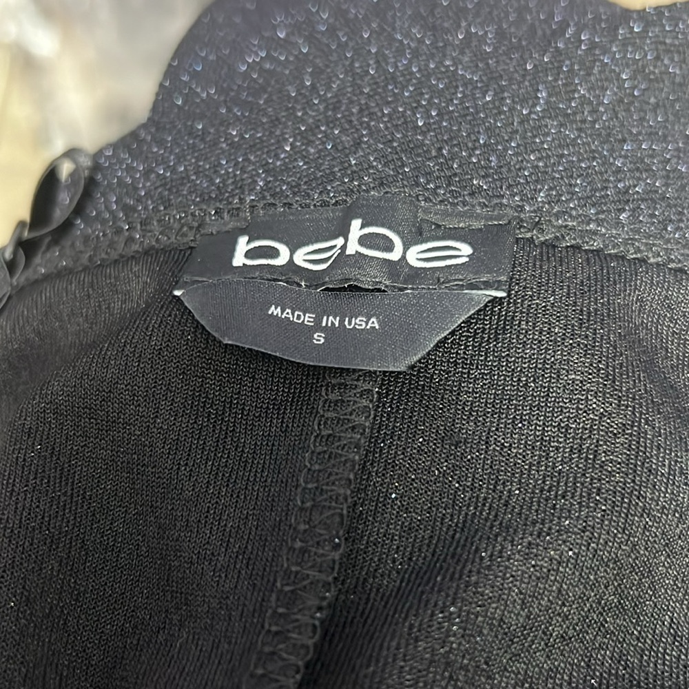 Bebe Black Bodycon Slip Dress Cowl Front - Picture 3 of 4
